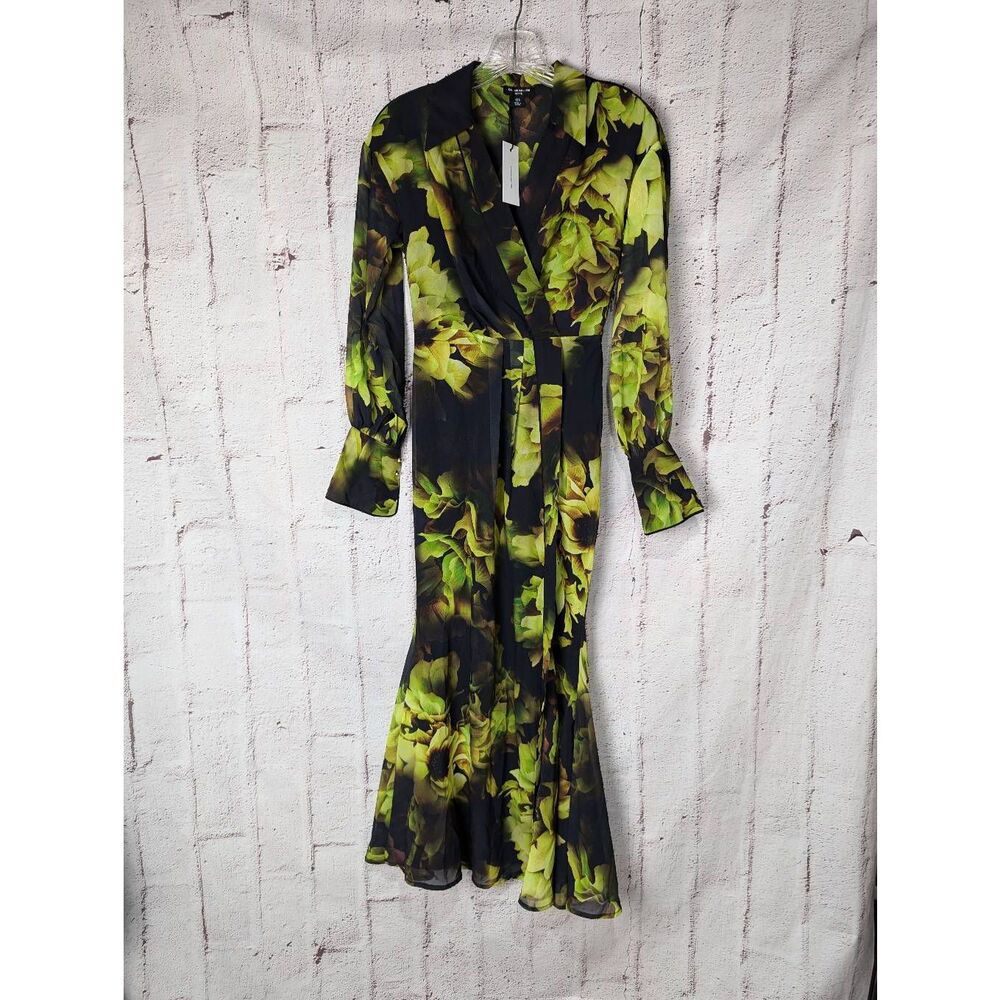 Karen Millen Floral‎ Printed Georgette Woven Maxi Dress size 0 NWT